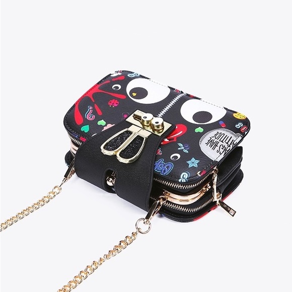 Crossbody Handbag with Clutch pocket - Black - Picture 15 of 15